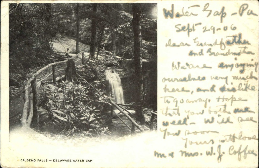 Caldeno Falls Delaware Water Gap Pennsylvania PA UDB mailed 1906