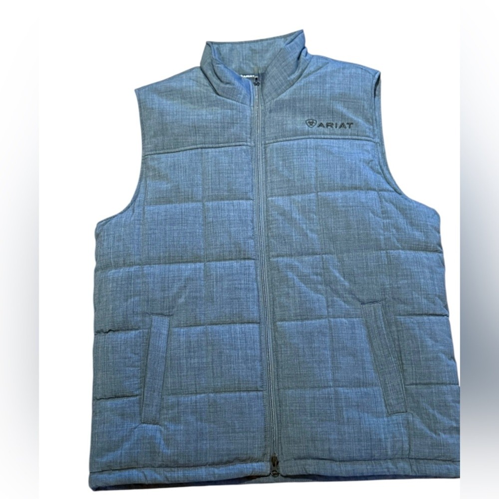 Ariat Denim Blue Quilted Outerwear Vest Mens Large