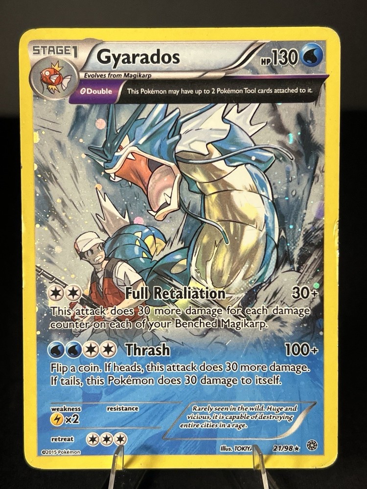 DMG COSMOS HOLO Gyarados 21/98 XY Ancient Origins Promo 🌀MOUTH SWIRL🌀