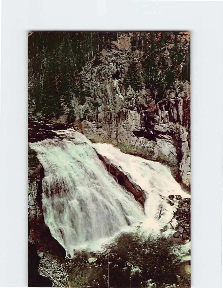 Postcard Gibbon Falls Yellowstone National Park Wyoming USA