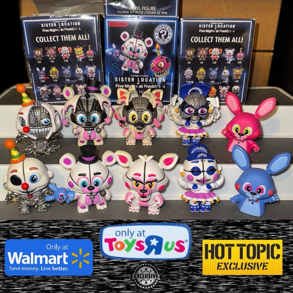 Sister Location Jumpscare Exclusive Funko Mystery Minis Lot 2017 FNaF Bonnet