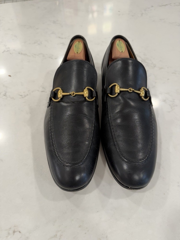 Gucci Black Leather Horsebit Loafer Men's Dress Shoes US Size 11