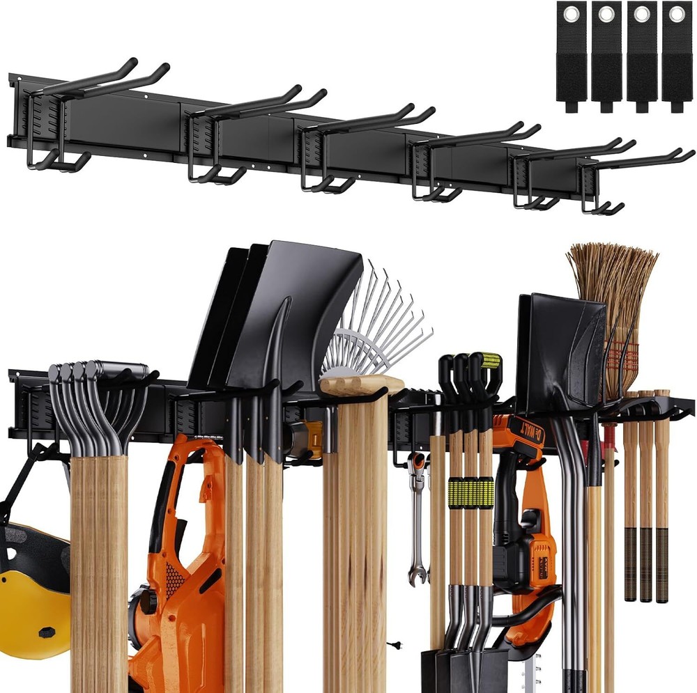 48-Inch Adjustable Wall-Mount Garage Tool Storage Organizer Rack  