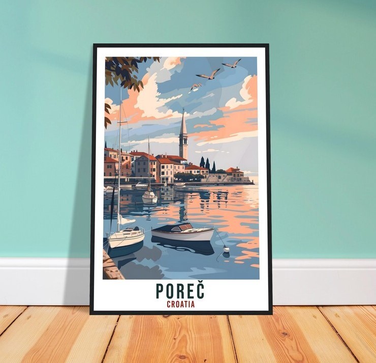 Poreč Travel Print Croatia Wall Art Wall Hanging Home Décor