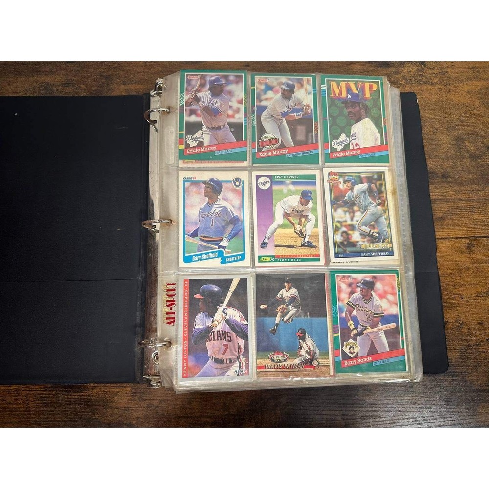 Vintage Baseball Card Binder Lot Bonds Ripken Sandberg Griffey Jr 039-5 (5)