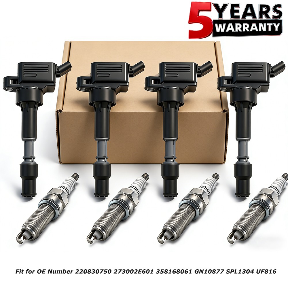 4X Ignition Coils & Iridium Spark Plugs Kit For Hyundai Veloster 2019 2020 2021