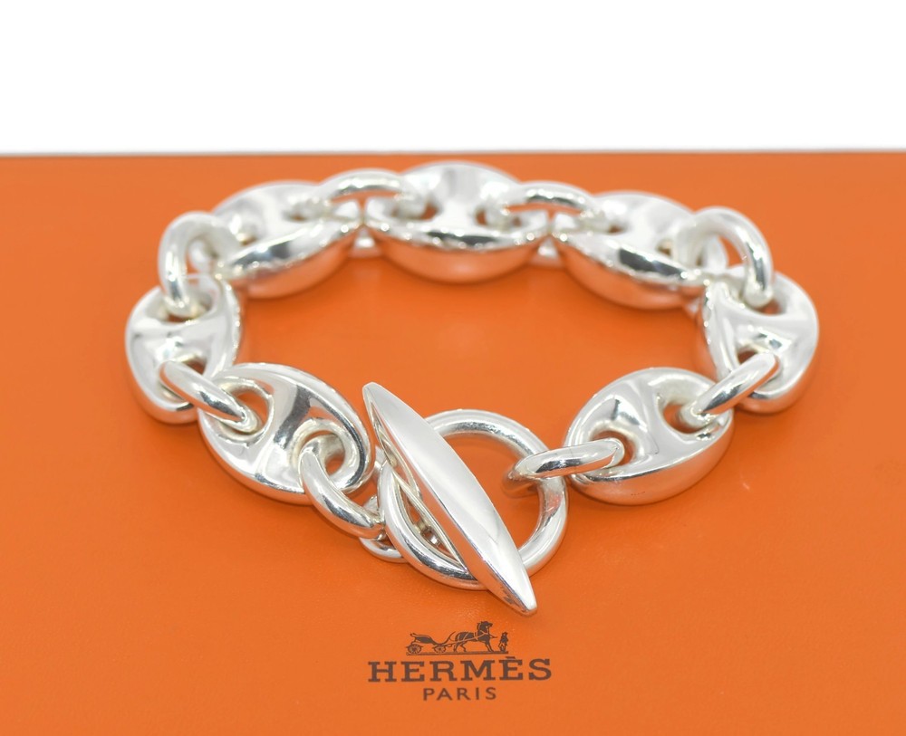 Hermes Neptune GM Sterling Silver Bracelet