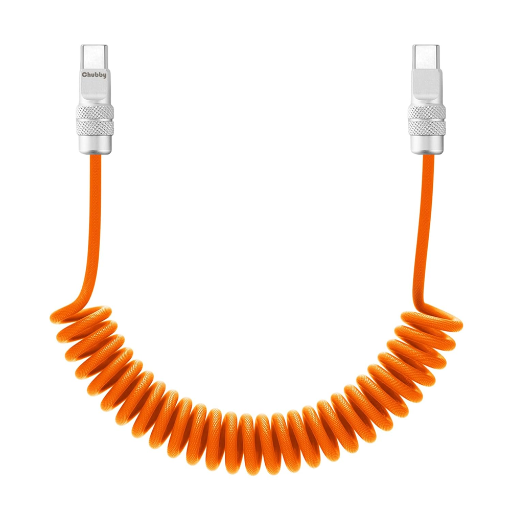 Curly Chubby Retractable Fast Charging Cable 240W Coiled Charger Cord for Car Du