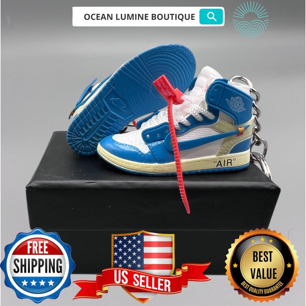 Air Jordan 3D Mini Sneaker Keychain, Basketball Sneaker Collectible, Box Options