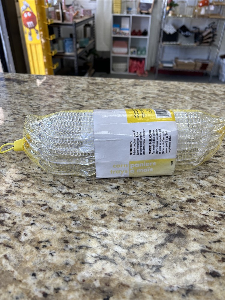 Profreshionals Clear Plastic Corn on the Cob Butter & Serve Trays Set of 4 New
