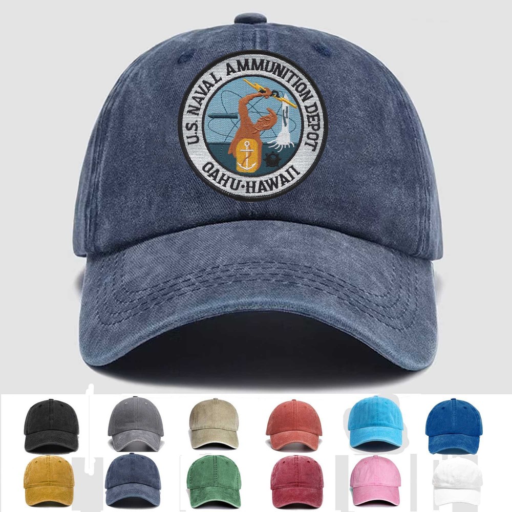 Custom Embroidered Hat Naval Ammunition Depot Oahu Hawaii, Veteran Cap, Gift