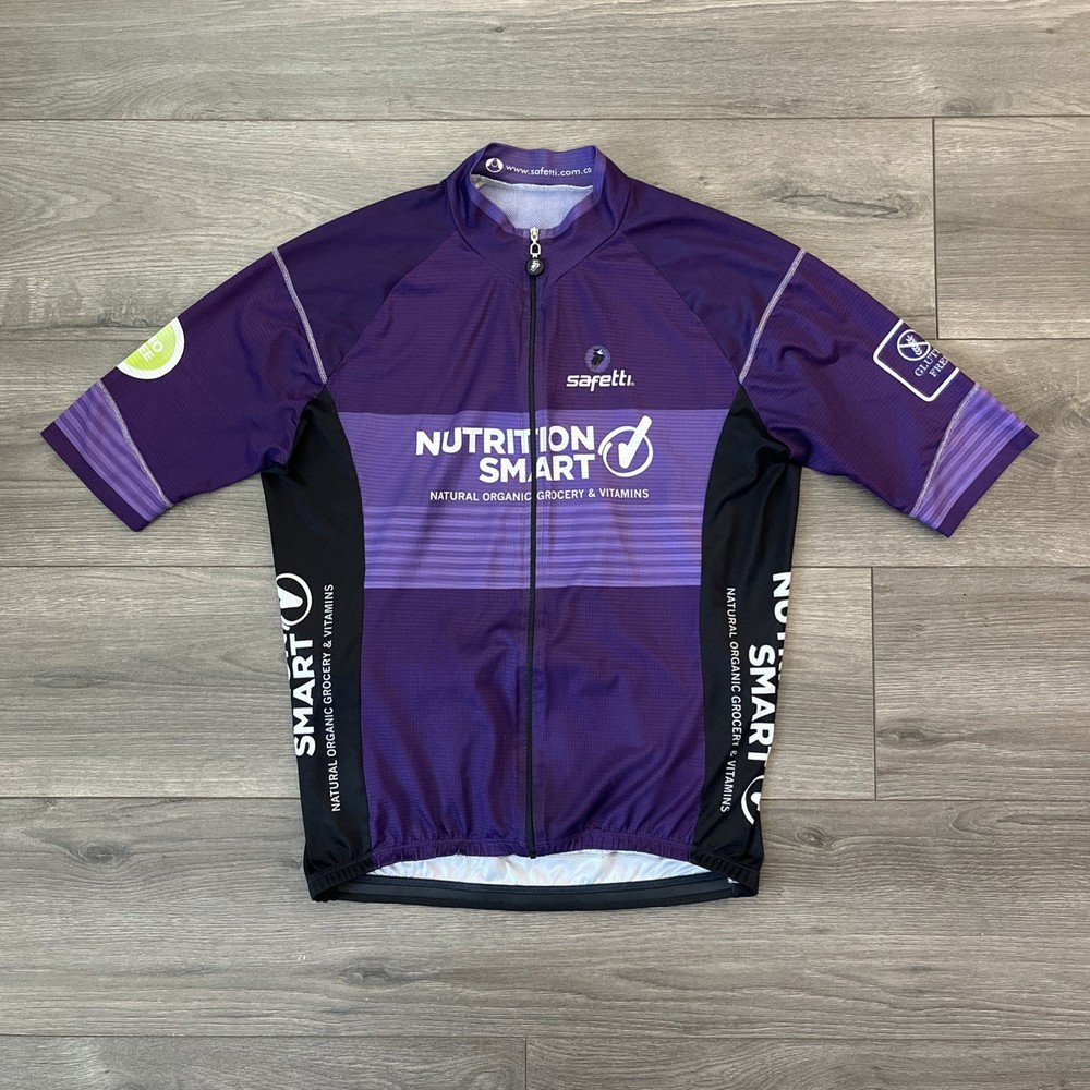 Safetti Cycling Jersey Mens XL Full Zip Short Sleeve Purple