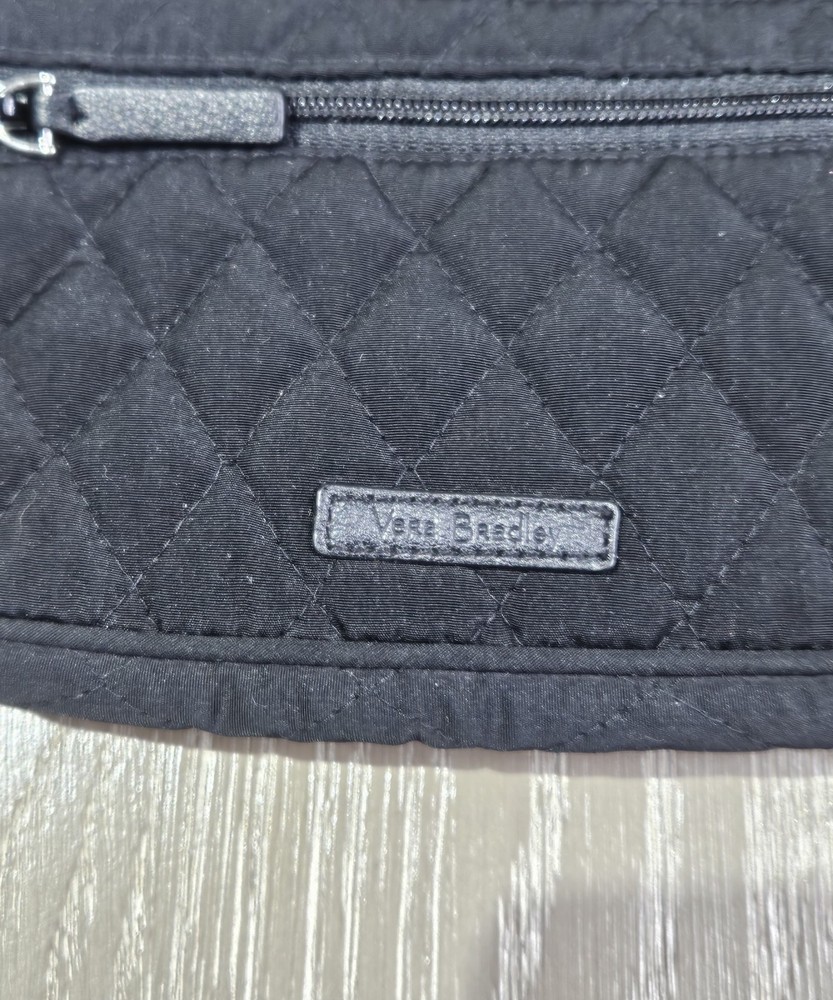 Vera Bradley Quilted Black Classic Medium Size Wallet W/Wristlet