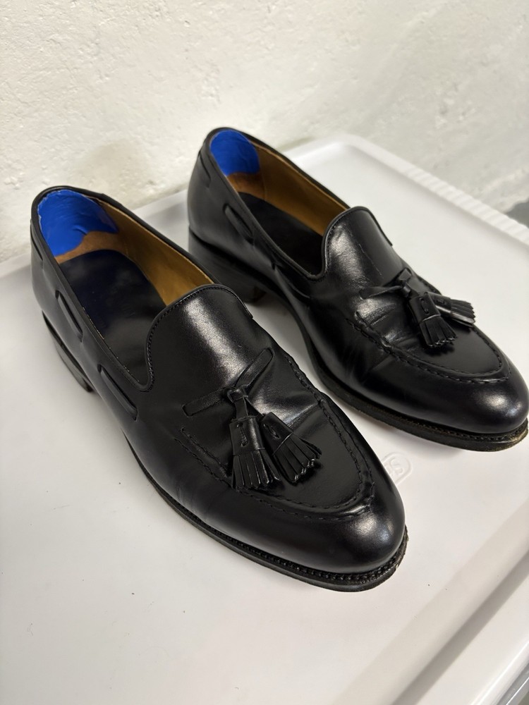 Meermin Black Calfskin Tassel Loafers - Men's 6.5