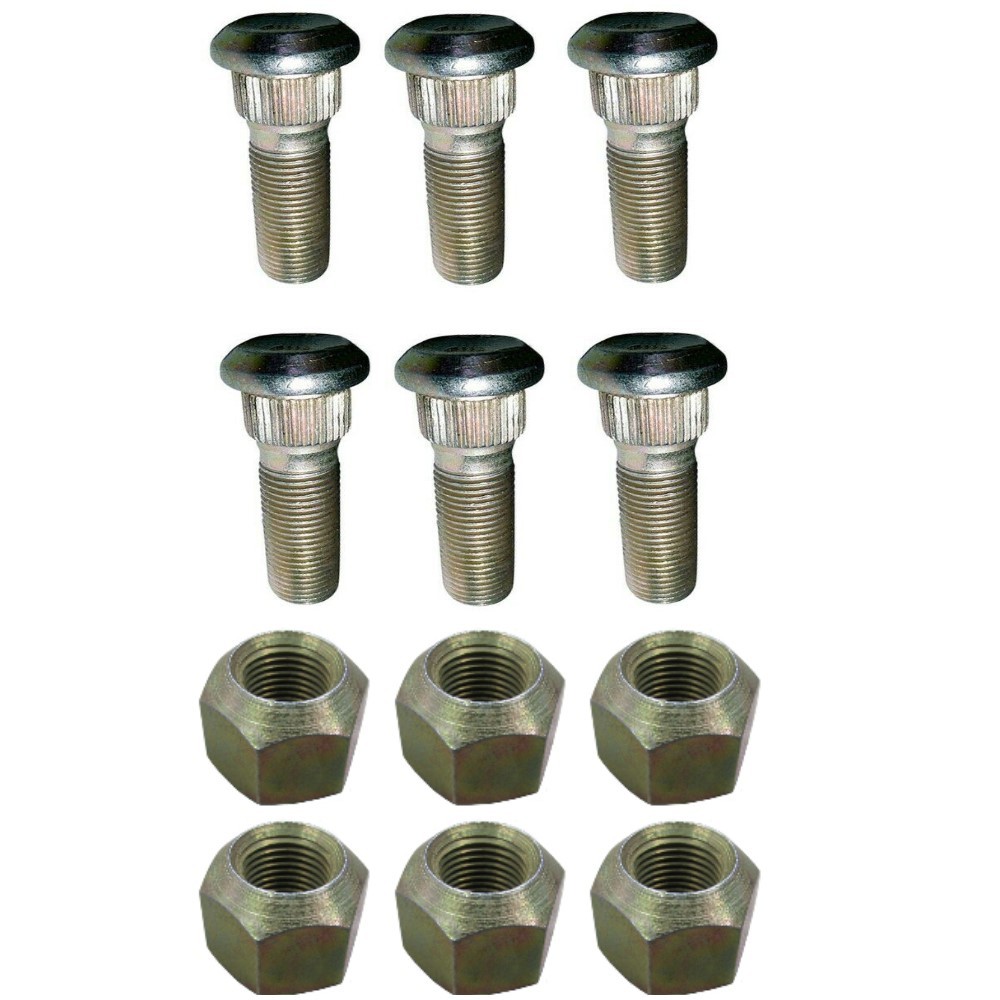 (6) Front Wheel Lug Stud Nut Set C5NN1107F Fits Ford NAA 600 800 2000 4000 4030