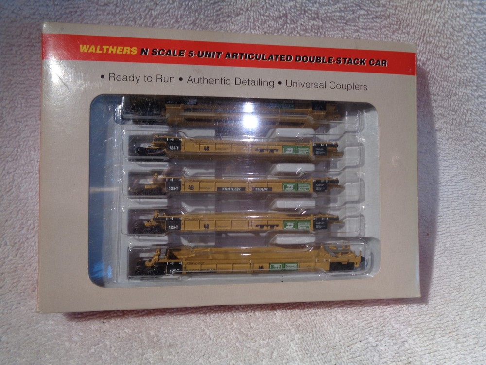 932-8104 N Scale 305' THRALL WALTHERS 5 UNIT ARTICULATED DOUBLE STACK CAR #72180