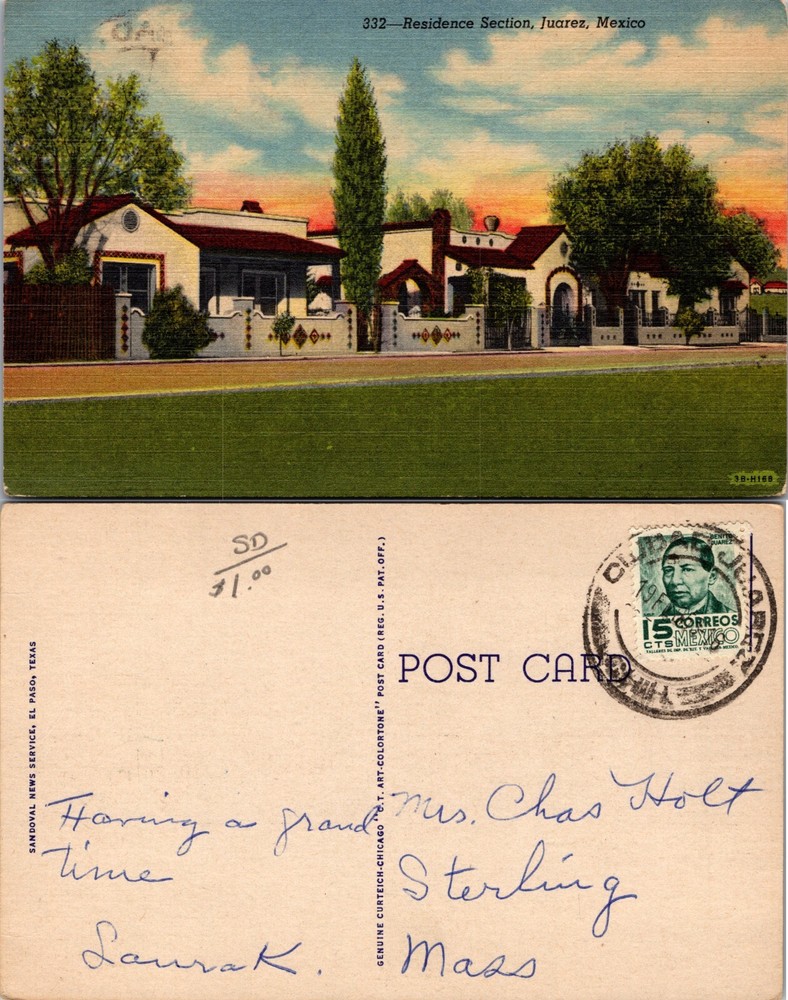 Residence Section Juarez Mexico Postcard