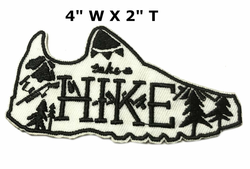 Hiking Boot Forest Embroidered Patch iron-on Nature Applique Travel Souvenir
