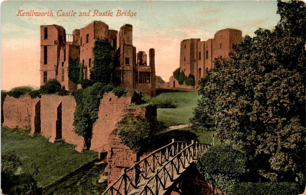 Kenilworth Castle, Rustic Bridge, Great Britain, Valentine's Series Postcard