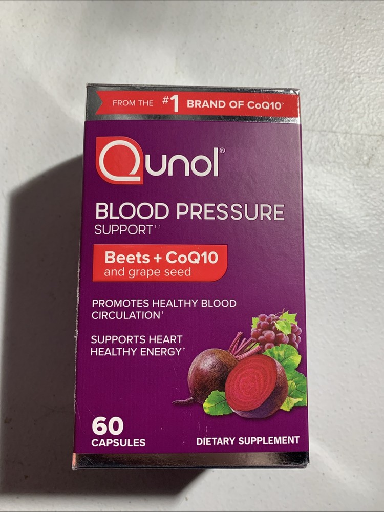Qunol Blood Pressure Support, 3 in 1 Beets + CoQ10+ Grape Seed