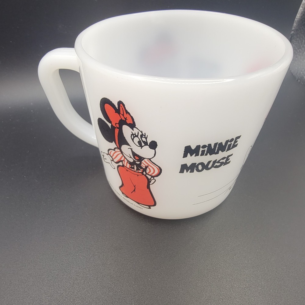 Federal Glass Minnie Mouse Coffee Mug Walt Disney Productions Milk Vintage