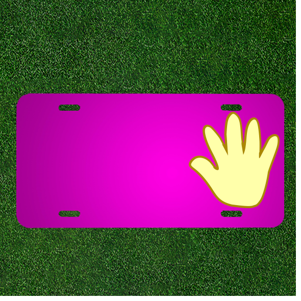 Custom Personalized Car License Plate With Add Names To Hand Outline Print