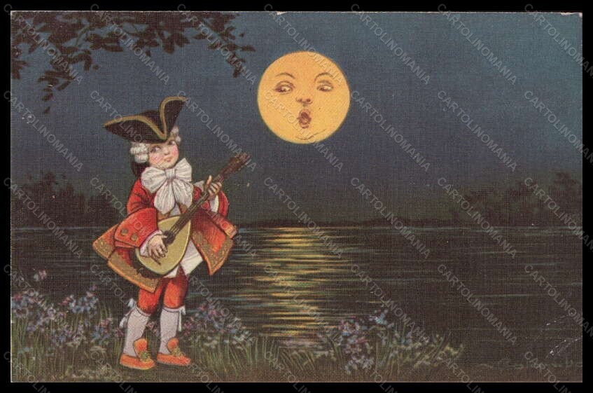 Artist Signed Illustratori E. Colombo Boy Paper Moon serie 2092 postcard VK6001