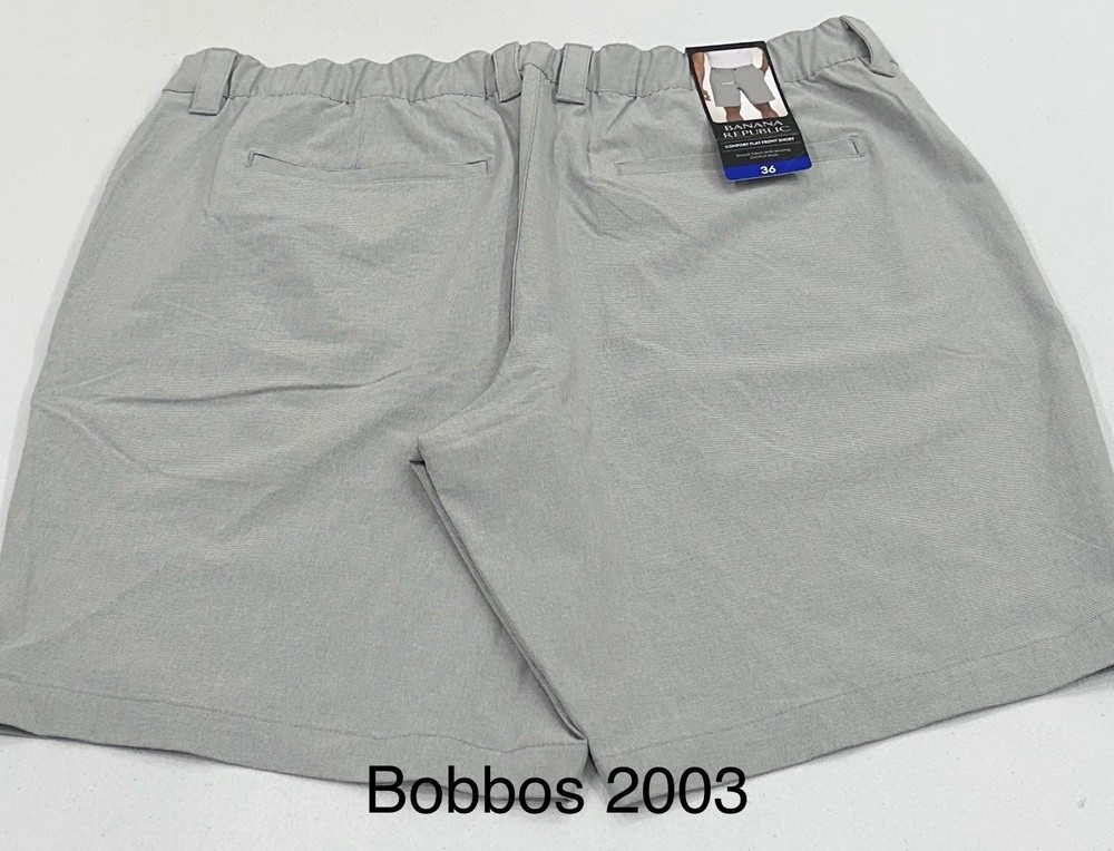 Banana Republic Men's Comfort Flat Front Shorts, Gray, Size 36