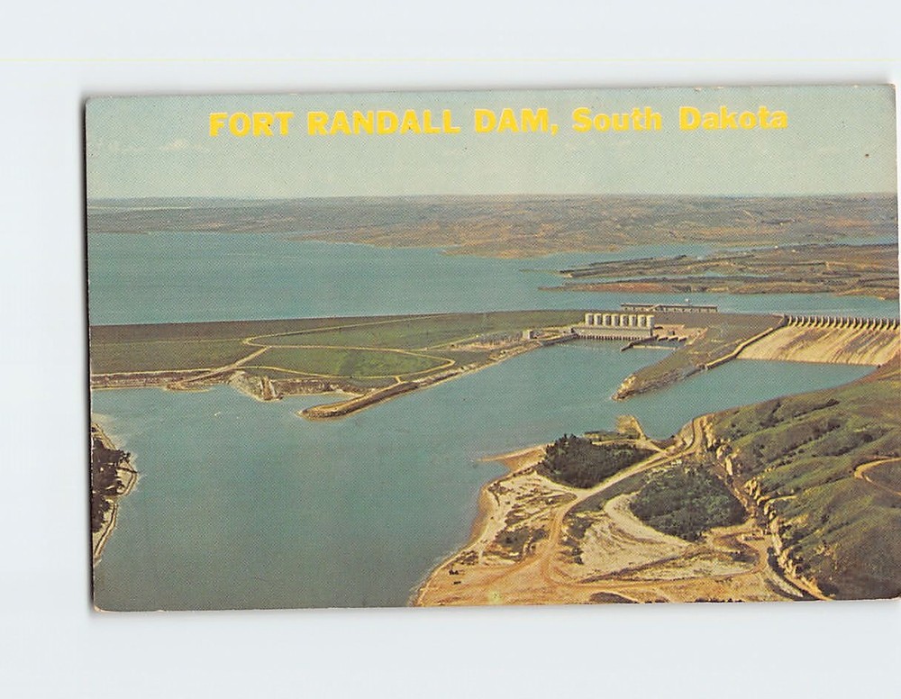 Postcard Fort Randall Dam Pickstown South Dakota USA