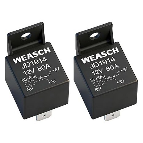2 Pack 12V 80A 5 Pin SPDT Waterproof Automotive Relay for Car Truck Boat Tractor