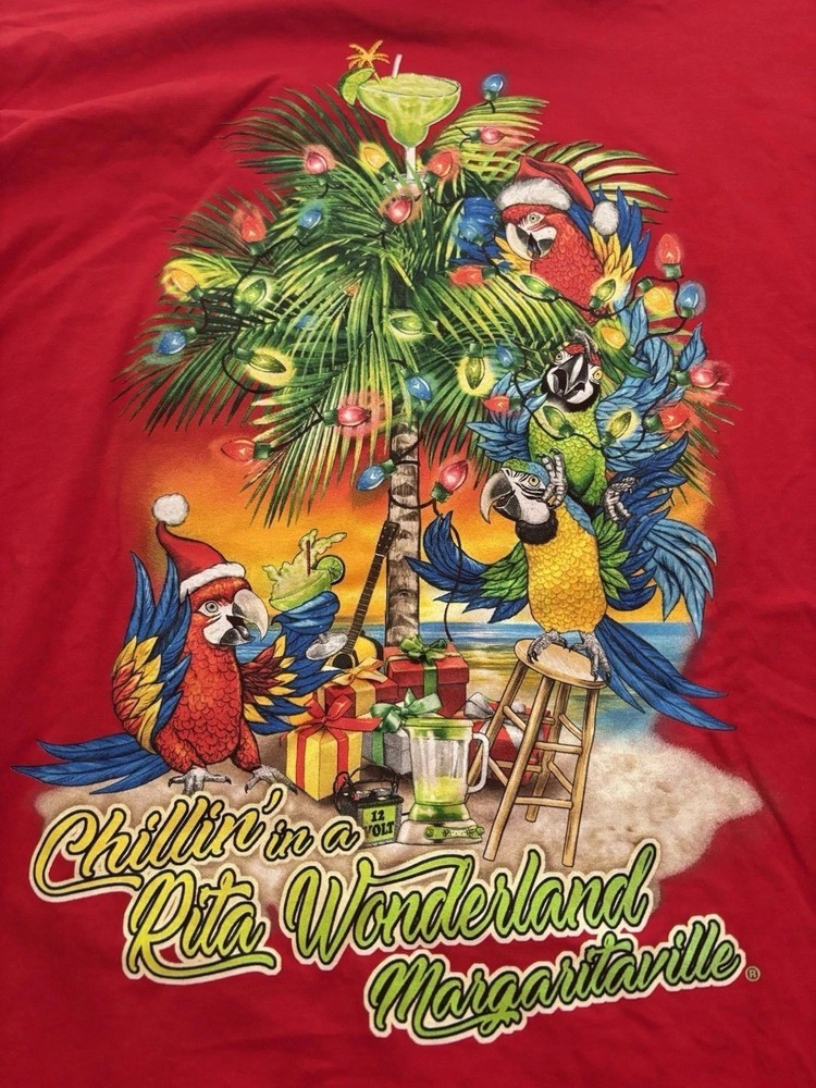 New Jimmy Buffett Margaritaville Merry Christmas Gift Xmas Red S-5XL Shirt VK113