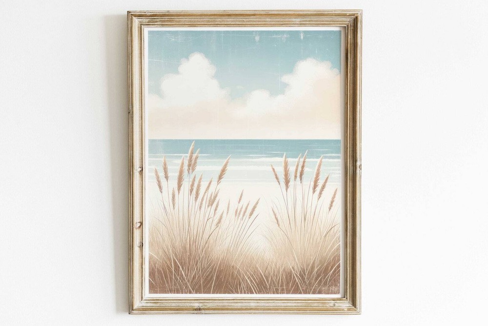 Sunny Beach And Beachgrass Art Beach Wall Art Prints Beach Home Decor Coastal