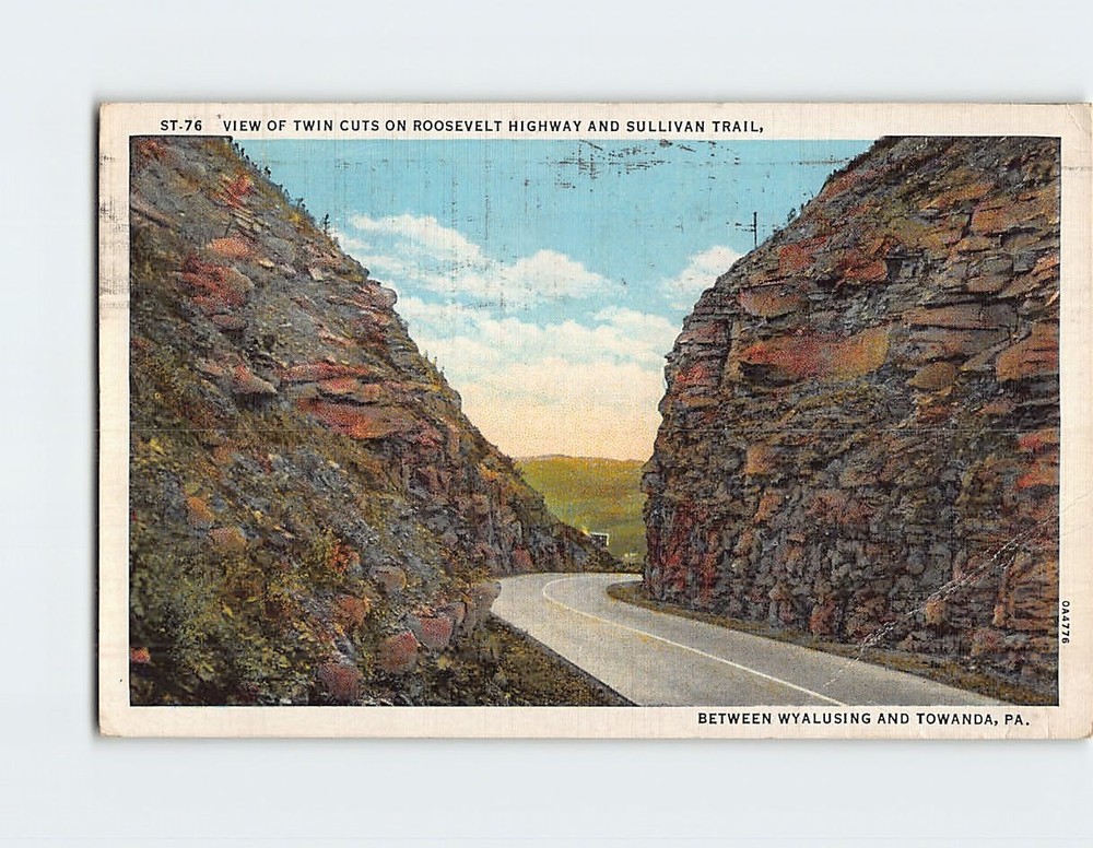 Postcard Twin Cuts on Roosevelt Highway Pennsylvania USA
