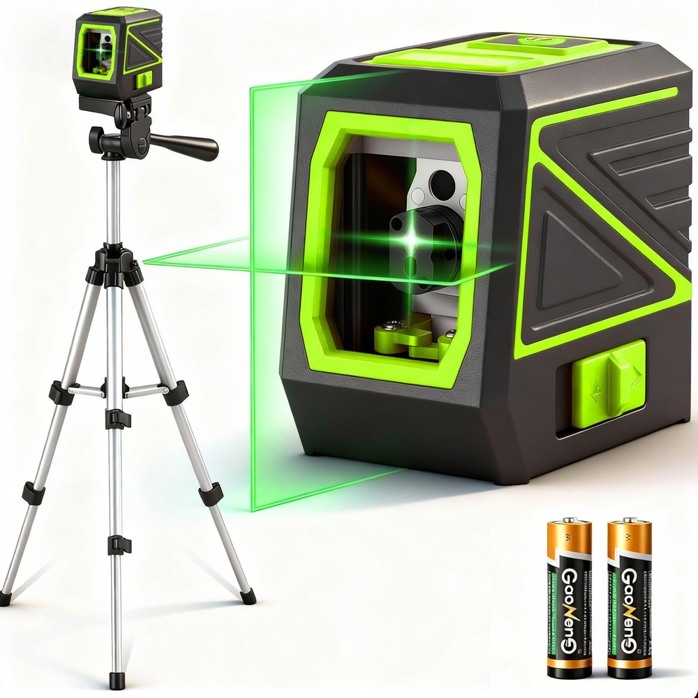 Laser Level with Tripod, 100 feet Green Cross Line Self Rotary Leveling Laser...