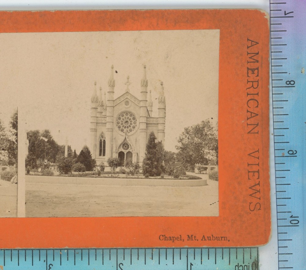 Chapel Mount Auburn Cemetery Cambridge MA Massachusetts Stereoview