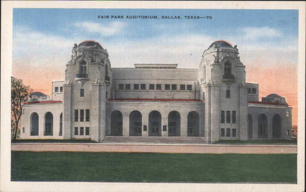 Dallas, Texas TX Fair Park Auditorium Kropp Original Vintage Postcard