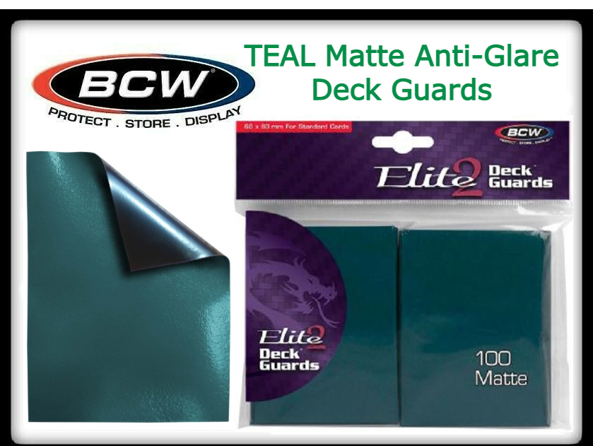 100 BCW Matte Teal Deck Guards – Anti-Glare Standard Card Sleeves Protector
