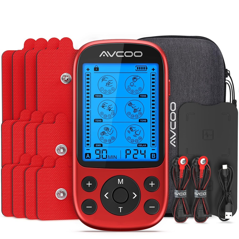 3-in-1 TENS Unit Muscle Stimulator for Pain Relief, Dual Channel EMS Muscle S...