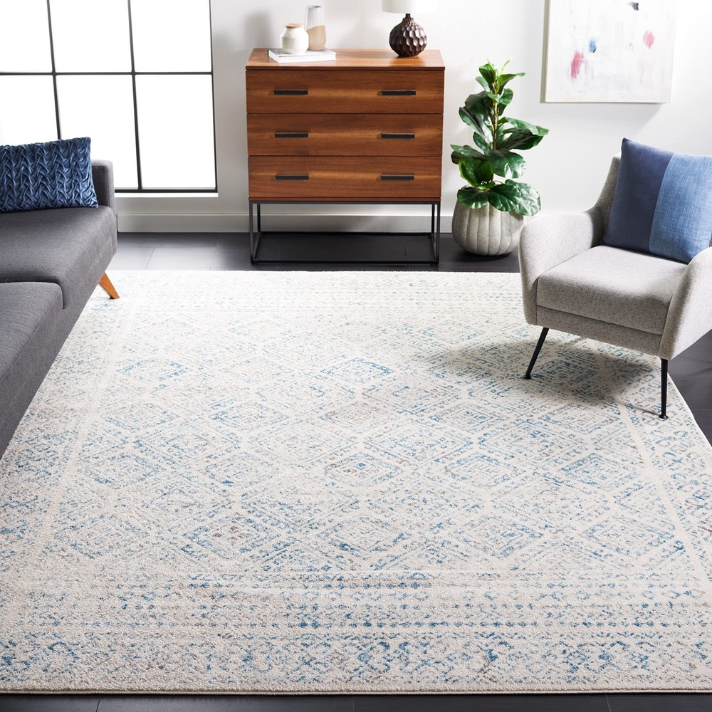 Safavieh Tulum Collection Area Rug - 67 Square Ivory Turquoise Moroccan Boho