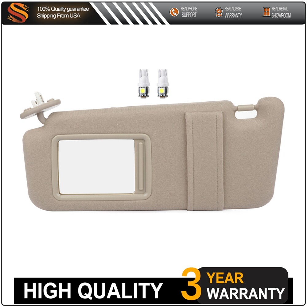 Tan Beige Driver Left Sun Visor For 09-16 Toyota Venza +License plate Light Free