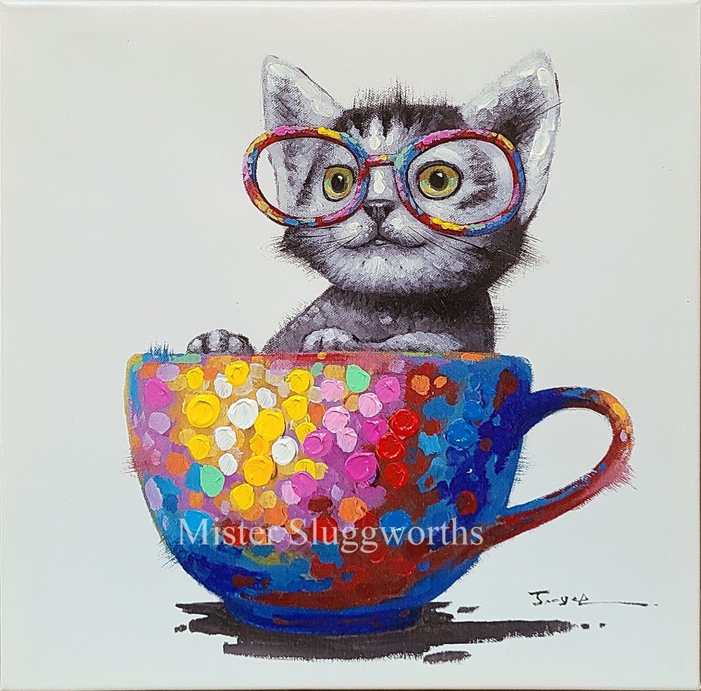 Abstract Pop Art Deco Cat Canvas - 16