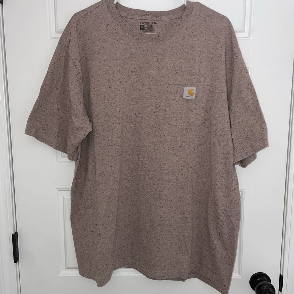 Carhartt Men's 2XL Short Sleeve T-Shirt Loose Fit Brown with K87 Pocket