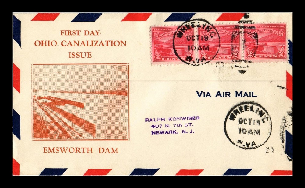 Dr Jim Stamps Us Cover Ohio River Canalization Fdc Scott 681 Roessler Cachet