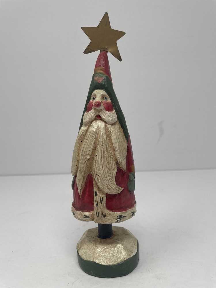 Vintage House of Hatten Santa 1989 Gold Star Figurine 8.5 in Folk Art