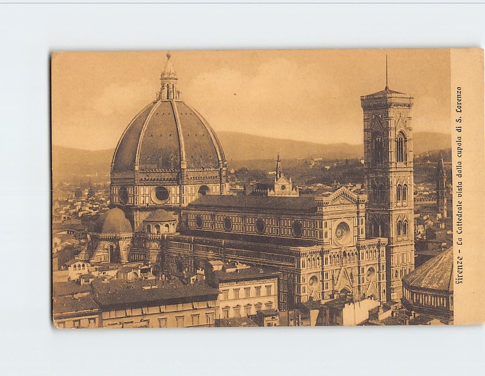 Postcard La Cattedrale vista dalla cupola di S. Lorenzo Florence Italy