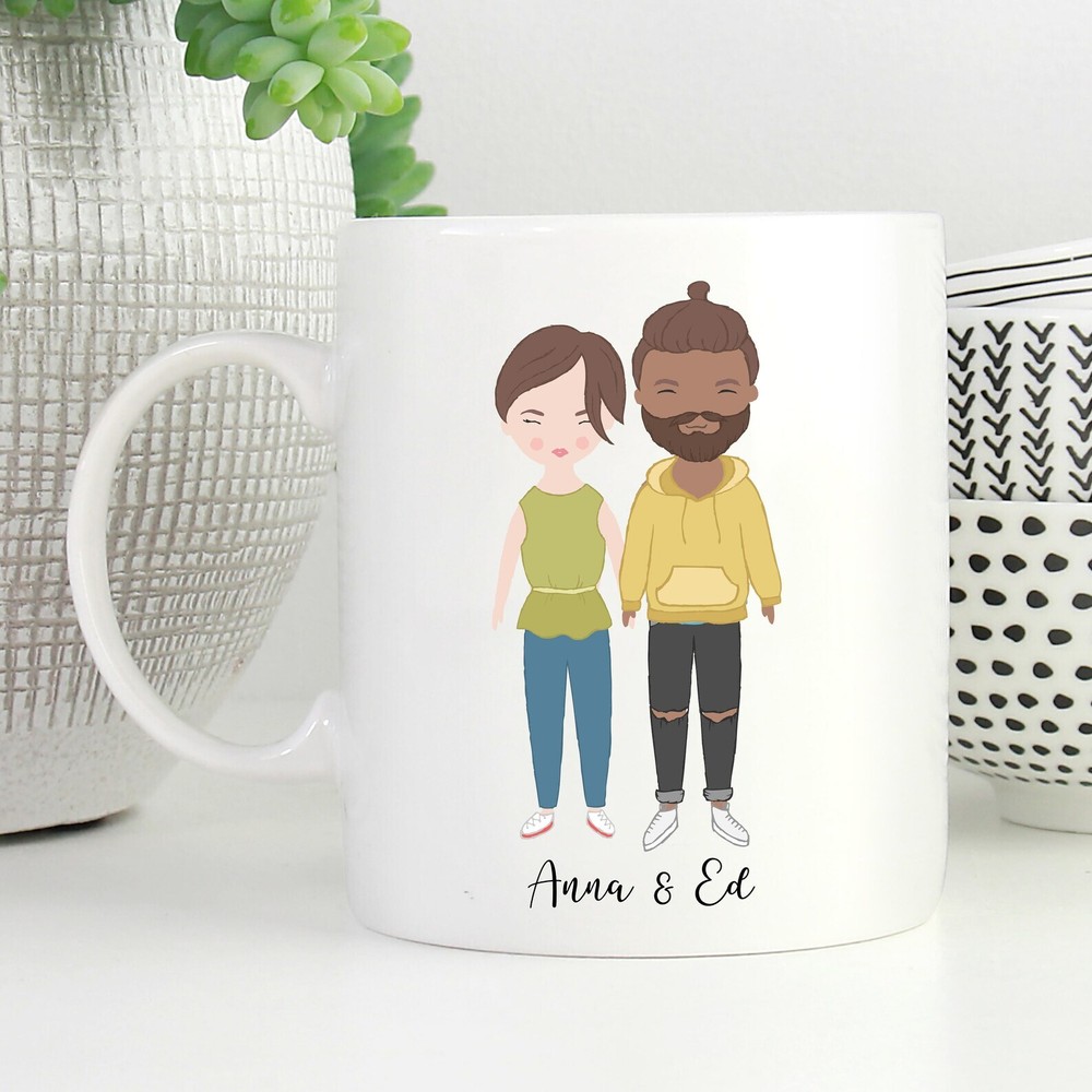 Custom Portrait Mug Boyfriend Christmas Gift For Couple Personalised