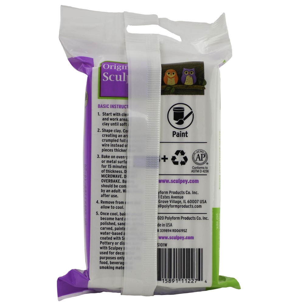 Sculpey Original White Oven Bake Polymer Clay for Crafting