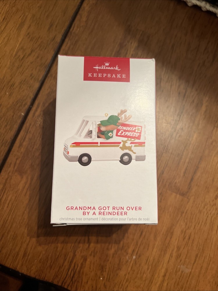 2023 Hallmark Keepsake Grandma Run Over By A Reindeer Sound Ornament NIB
