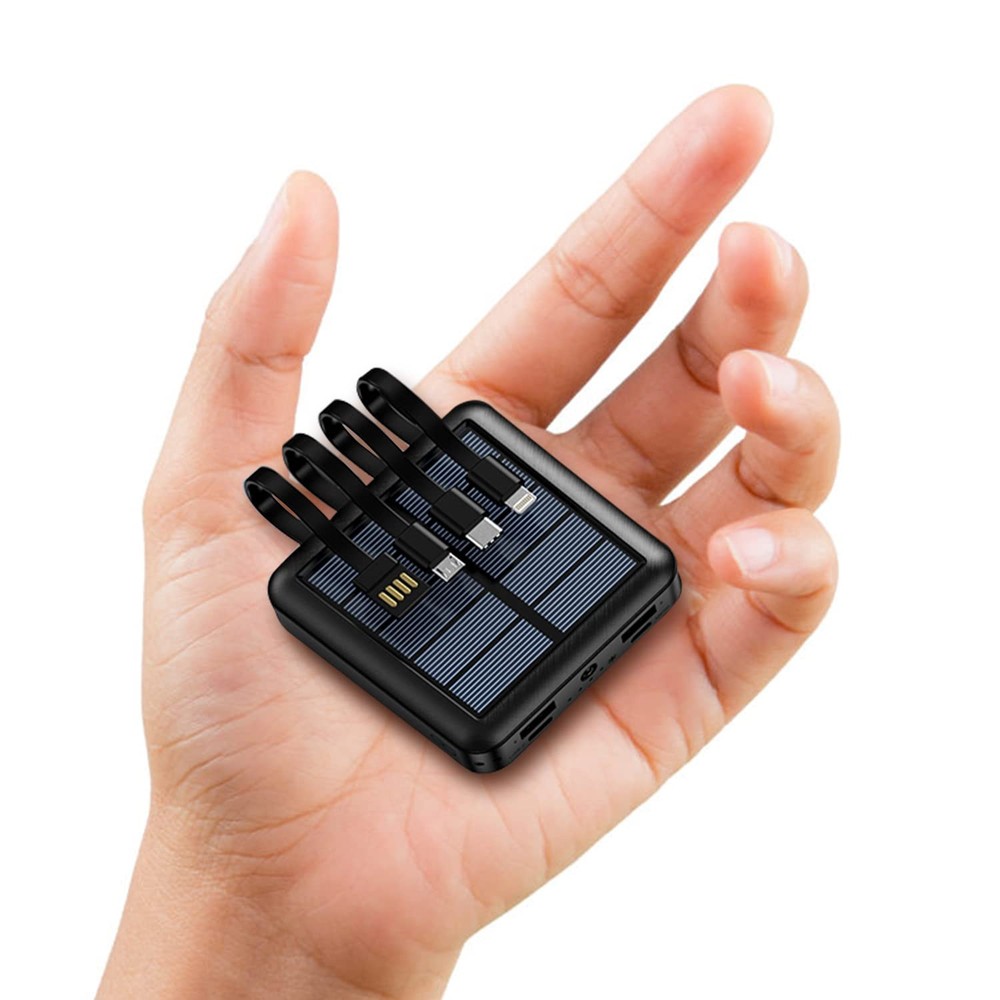 PequeÃ±o Banco de EnergÃ­a Cargador Solar Negro 15000mAh Banco de EnergÃ­a So...