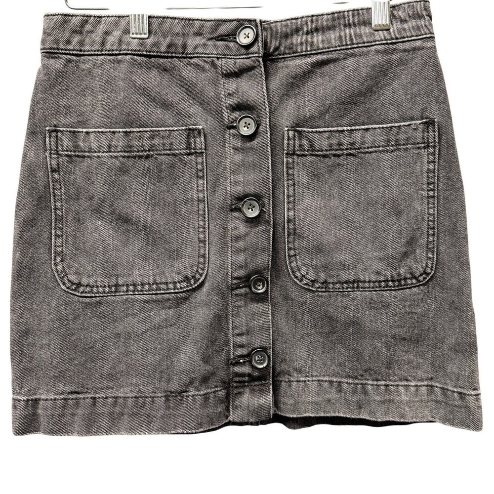 Free People Skirt Womens 27 Super High Rise DON'T GET ME WRONG Faded Black Denim